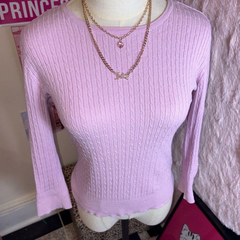 Covington Lilac Cable Knit Sweater
